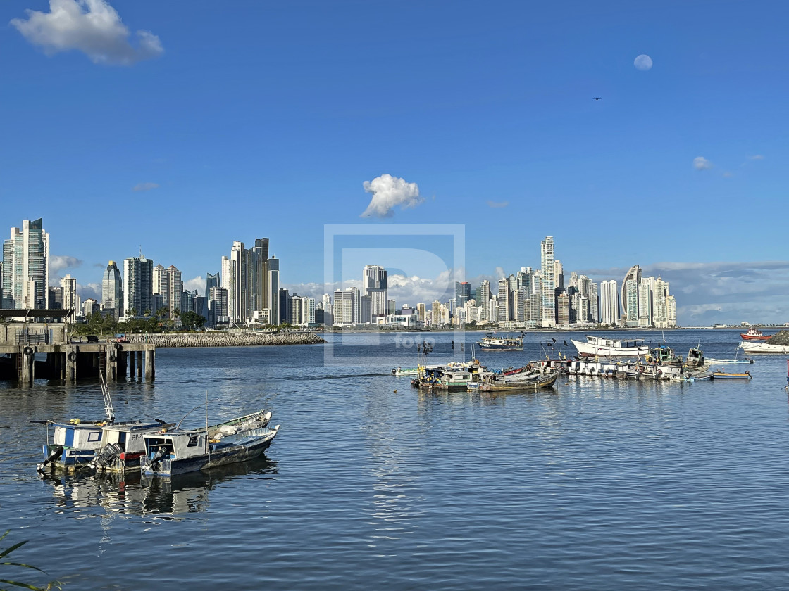 "vista Bahia desde El mercado del Marisco" stock image