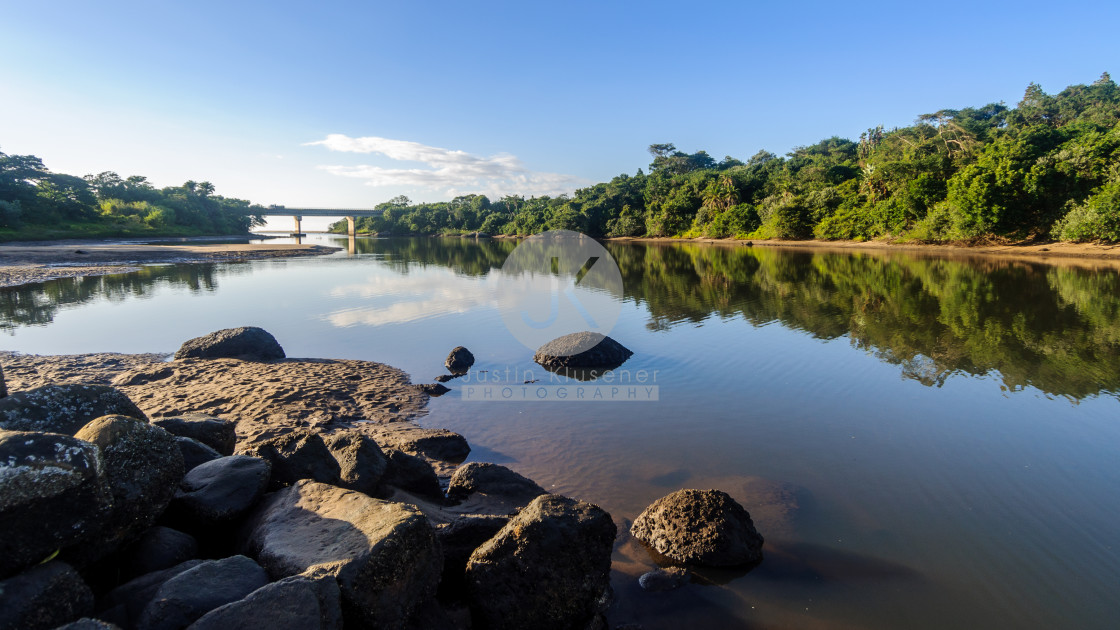 "River and Bridge" by Justin Klusener - £24.00 "River and Bridge" stock image