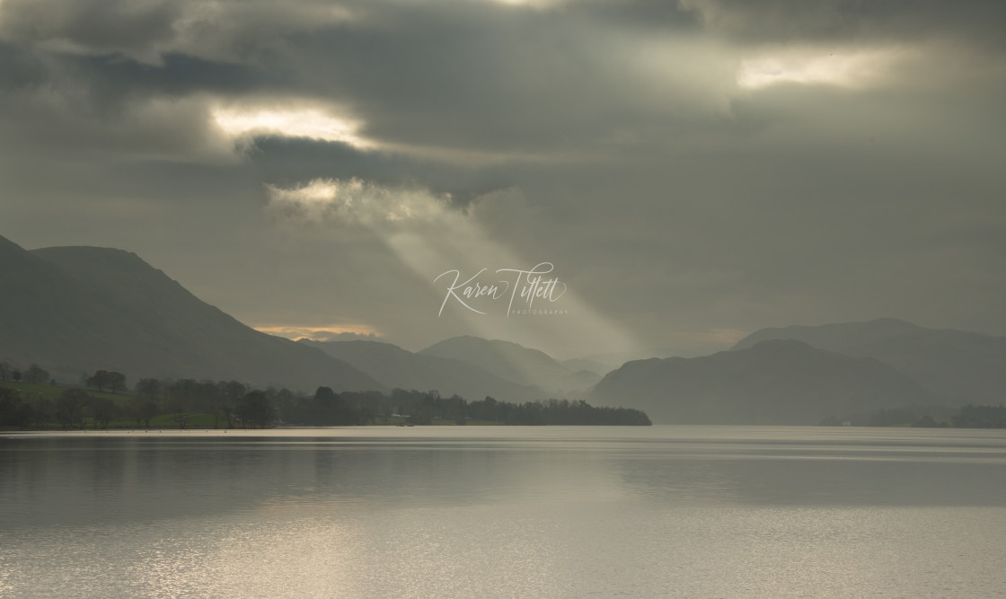 "Ullswater Crepusculars" by Karen Tillett - $12.35 "Ullswater Crepusculars" stock image