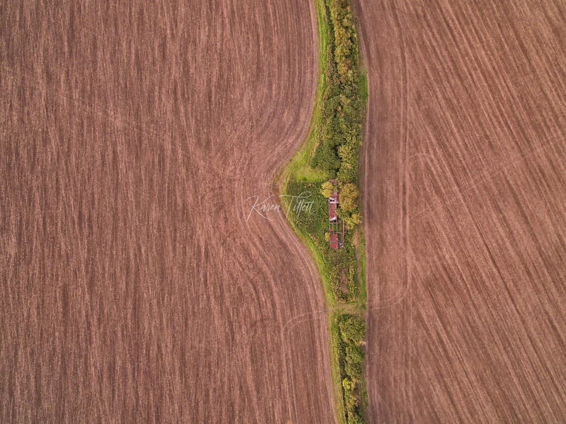 "Aerial View of Old Barn" stock image