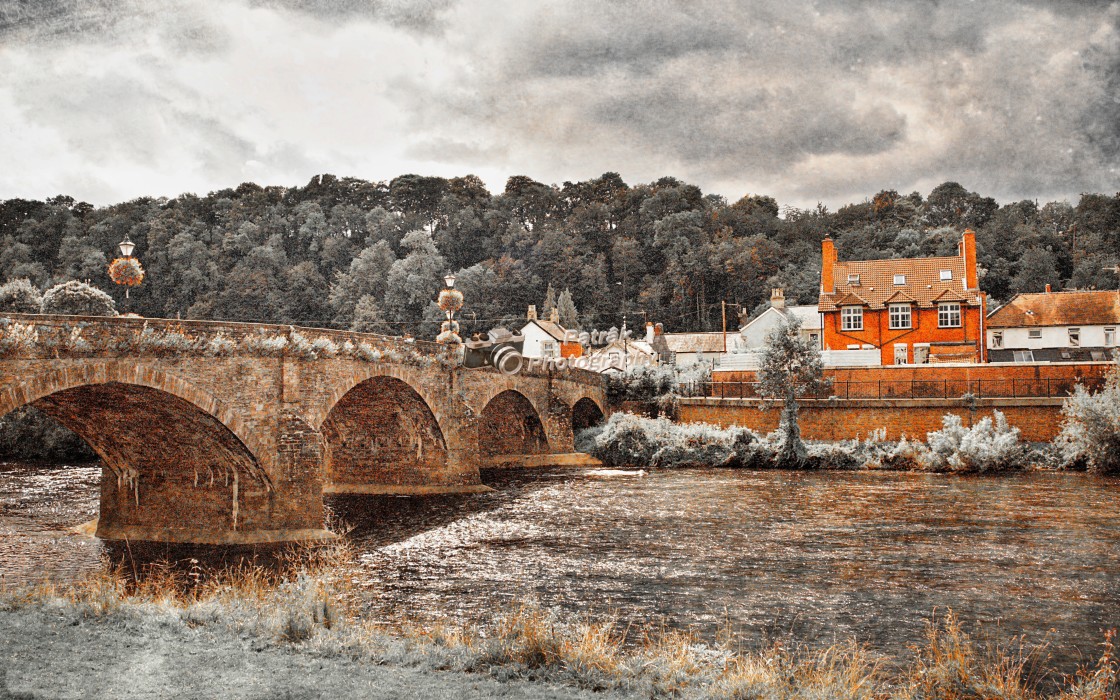 "18th Century Usk Bridge" by Keith Patrak - £10.00 "18th Century Usk Bridge" stock image