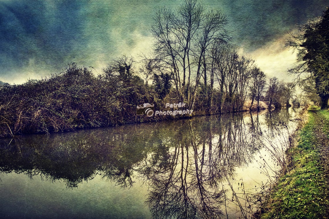 "Canalside Reflections #1- Milton Lilbourne, Wiltshire" by Keith Patrak - £10.00 "Canalside Reflections #1- Milton Lilbourne, Wiltshire" stock image