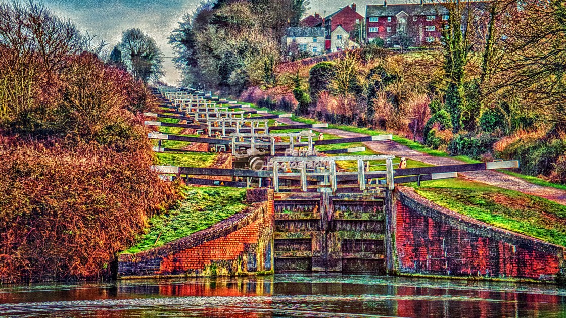 "Caen Hill Locks - Devizes, Wiltshire, England" by Keith Patrak - £15.00 "Caen Hill Locks - Devizes, Wiltshire, England" stock image