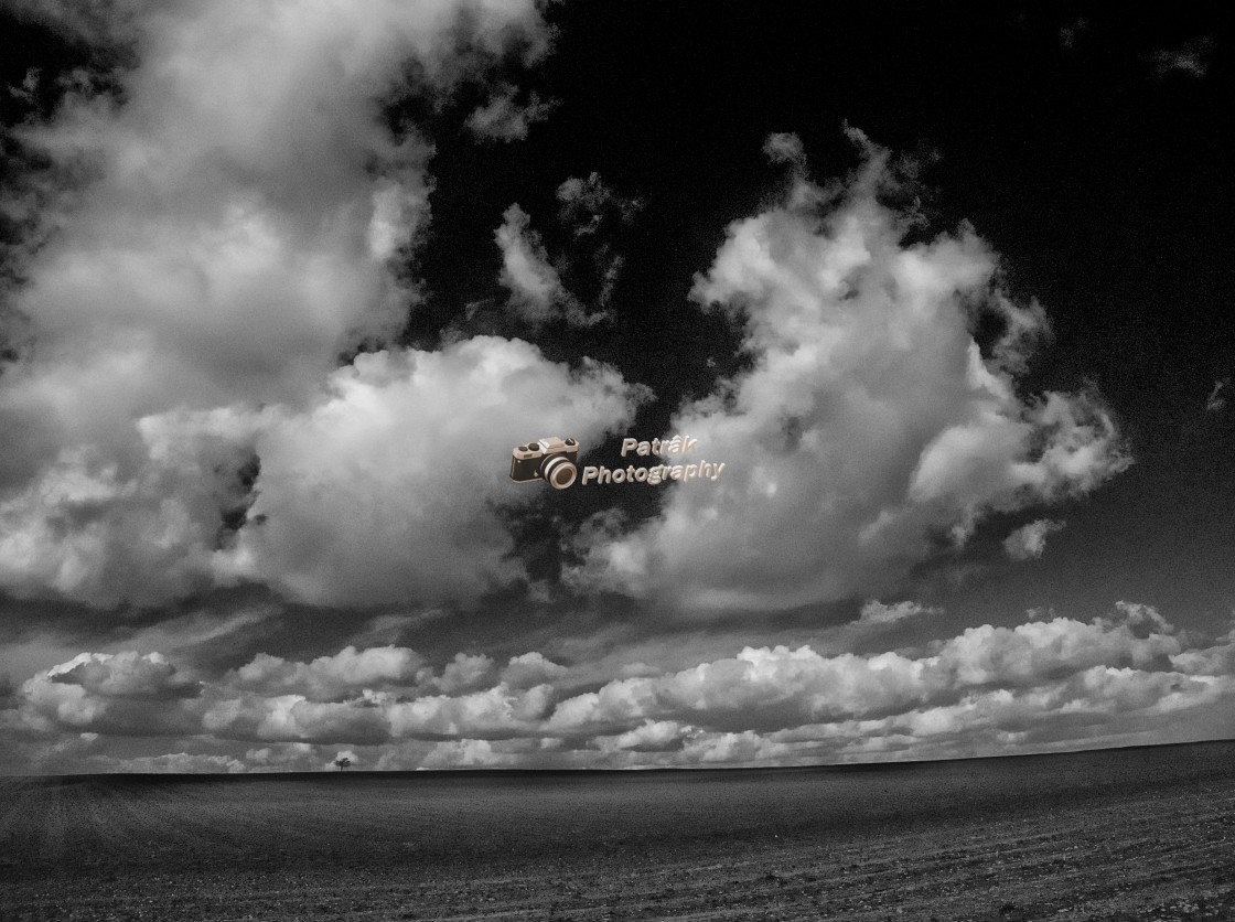 "Big Skies - Black & White" by Keith Patrak - £15.00 "Big Skies - Black & White" stock image