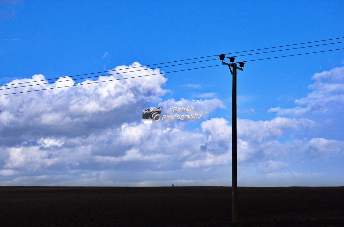 "Telegraph Pole Cloudscape" by Keith Patrak - £15.00 "Telegraph Pole Cloudscape" stock image