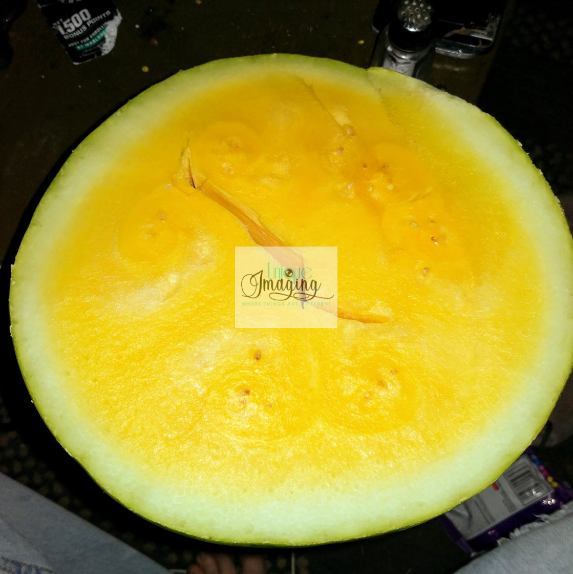 "Yellow Flesh Watermelon" by Dennis Thorpe - £25.00 "Yellow Flesh Watermelon" stock image