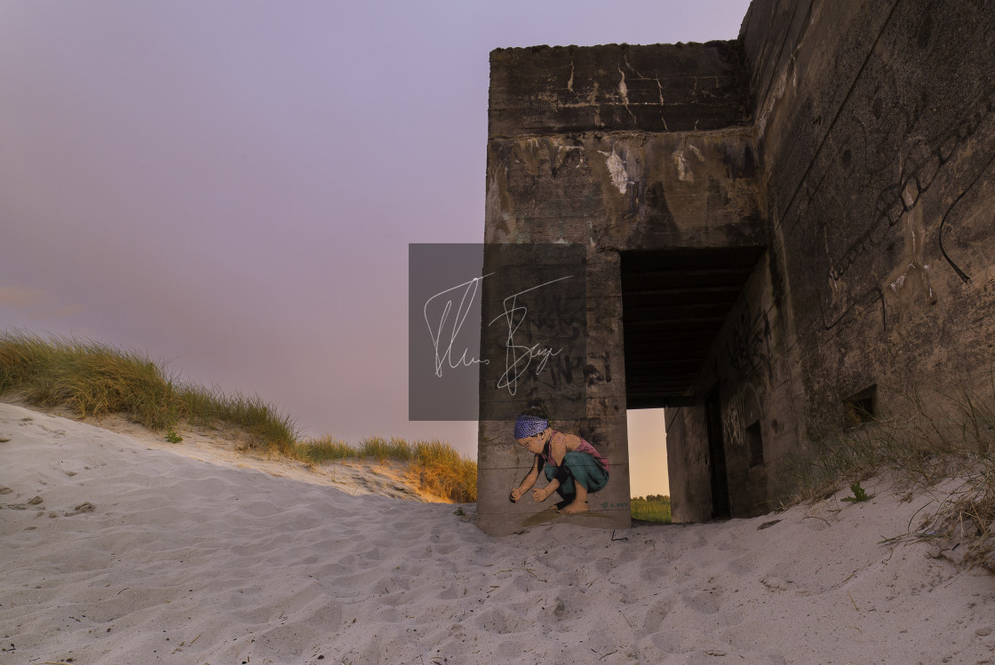 "Playing in the sand" stock image