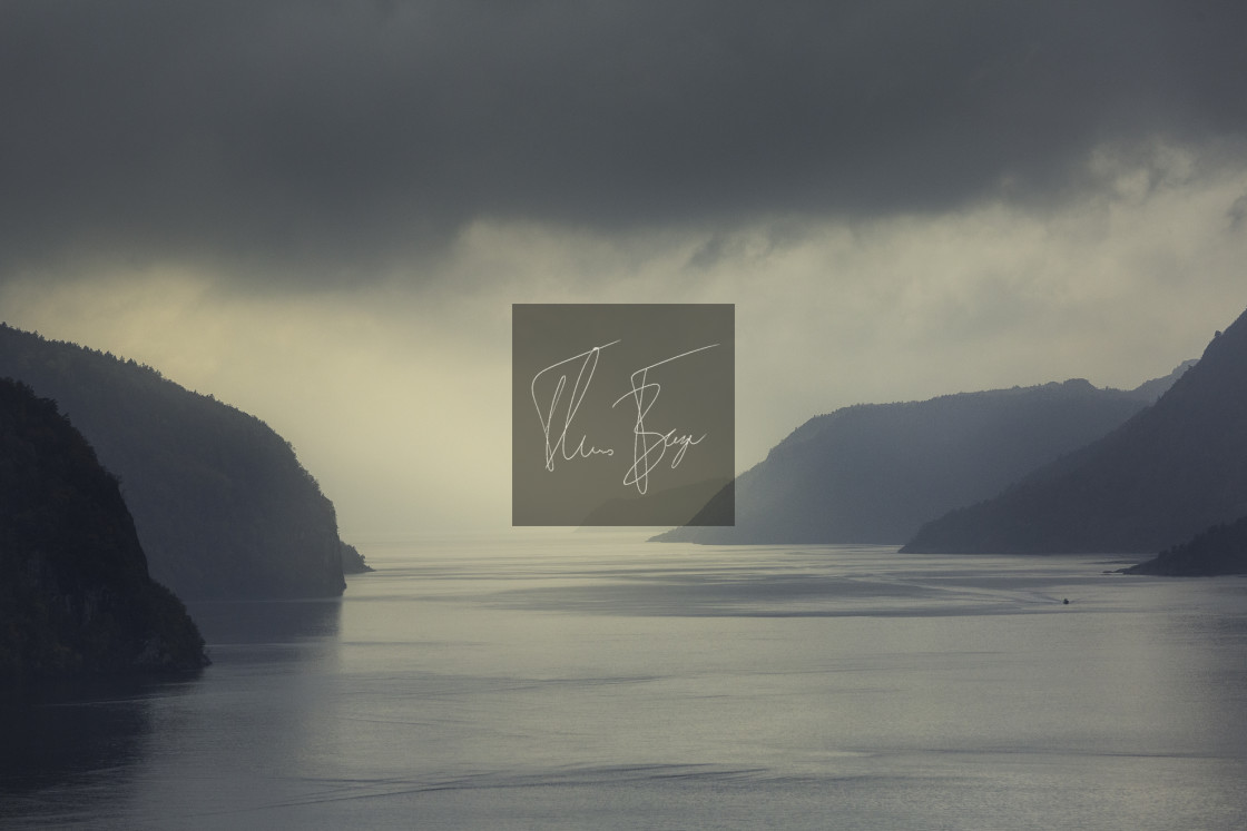 "Misty fjord" stock image