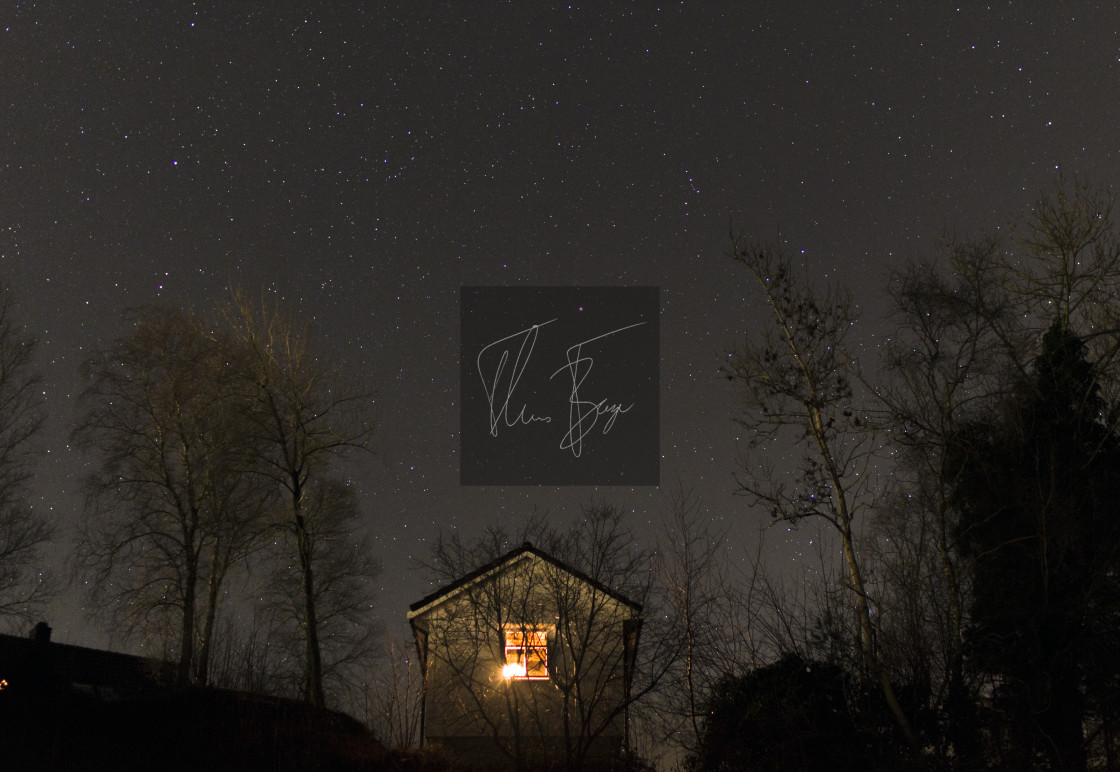 "House under the stars" stock image