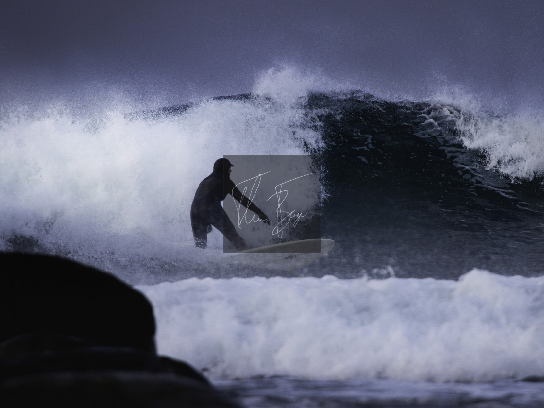 "Man vs. Wave" stock image