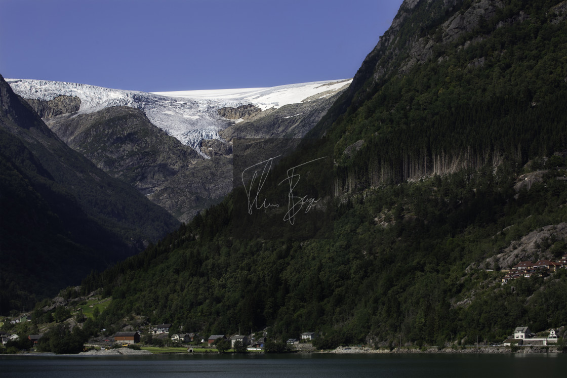 "Glacier and fjord" stock image