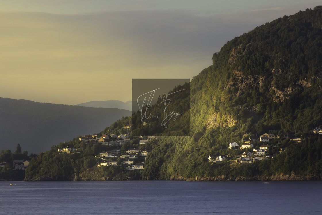 "Houses by the fjord" stock image