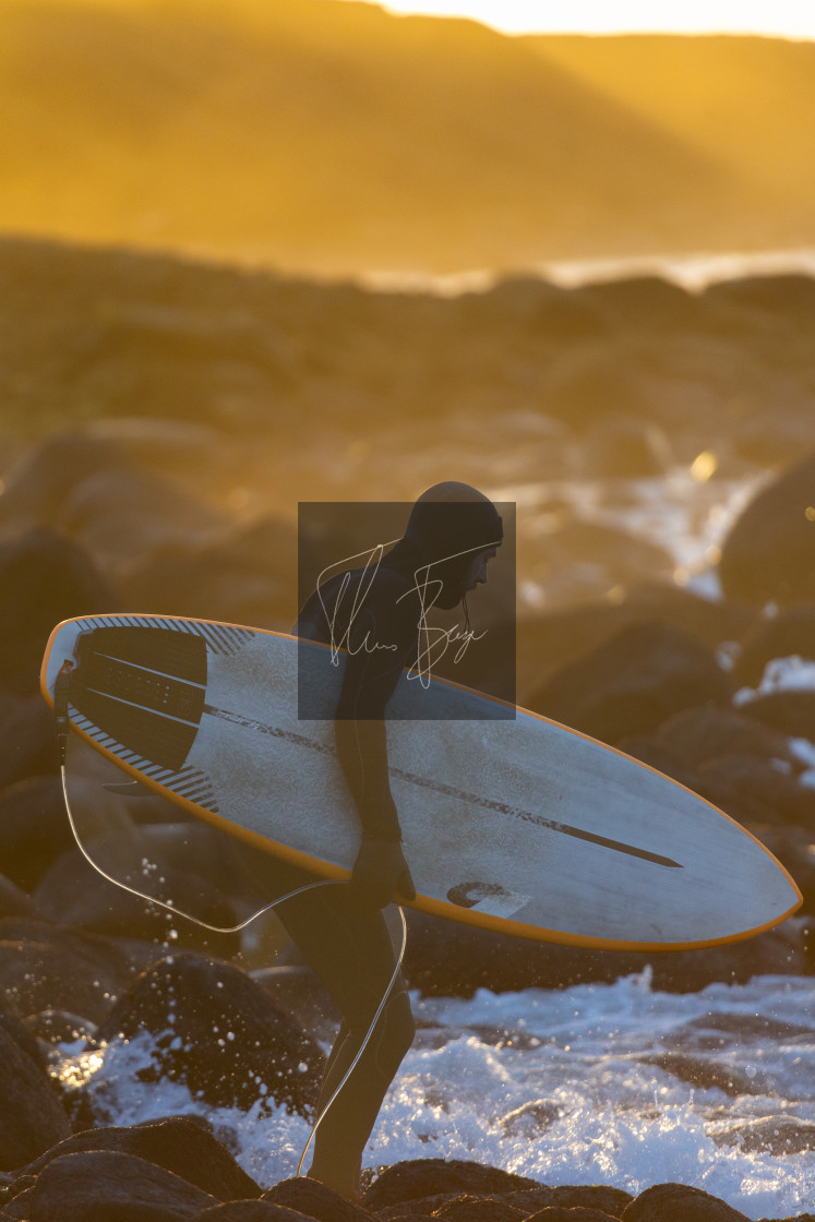 "Surfer in the sun" stock image