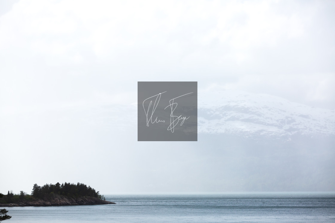 "Fjord in the clouds" stock image