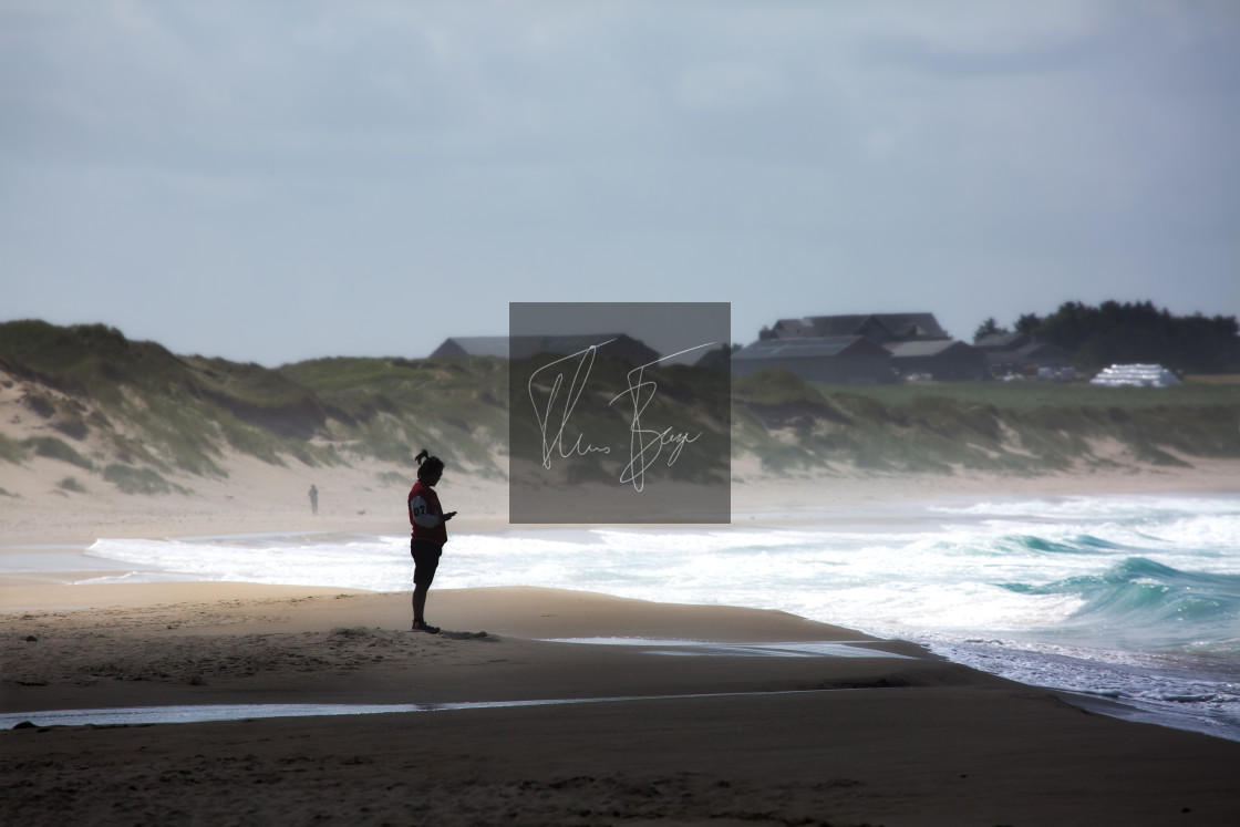 "Silhouette at the beach" stock image