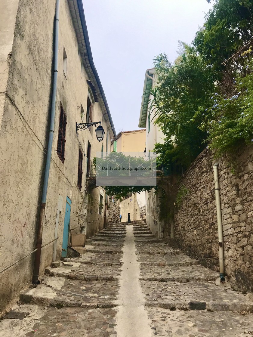 "A small street in Hyères France" stock image