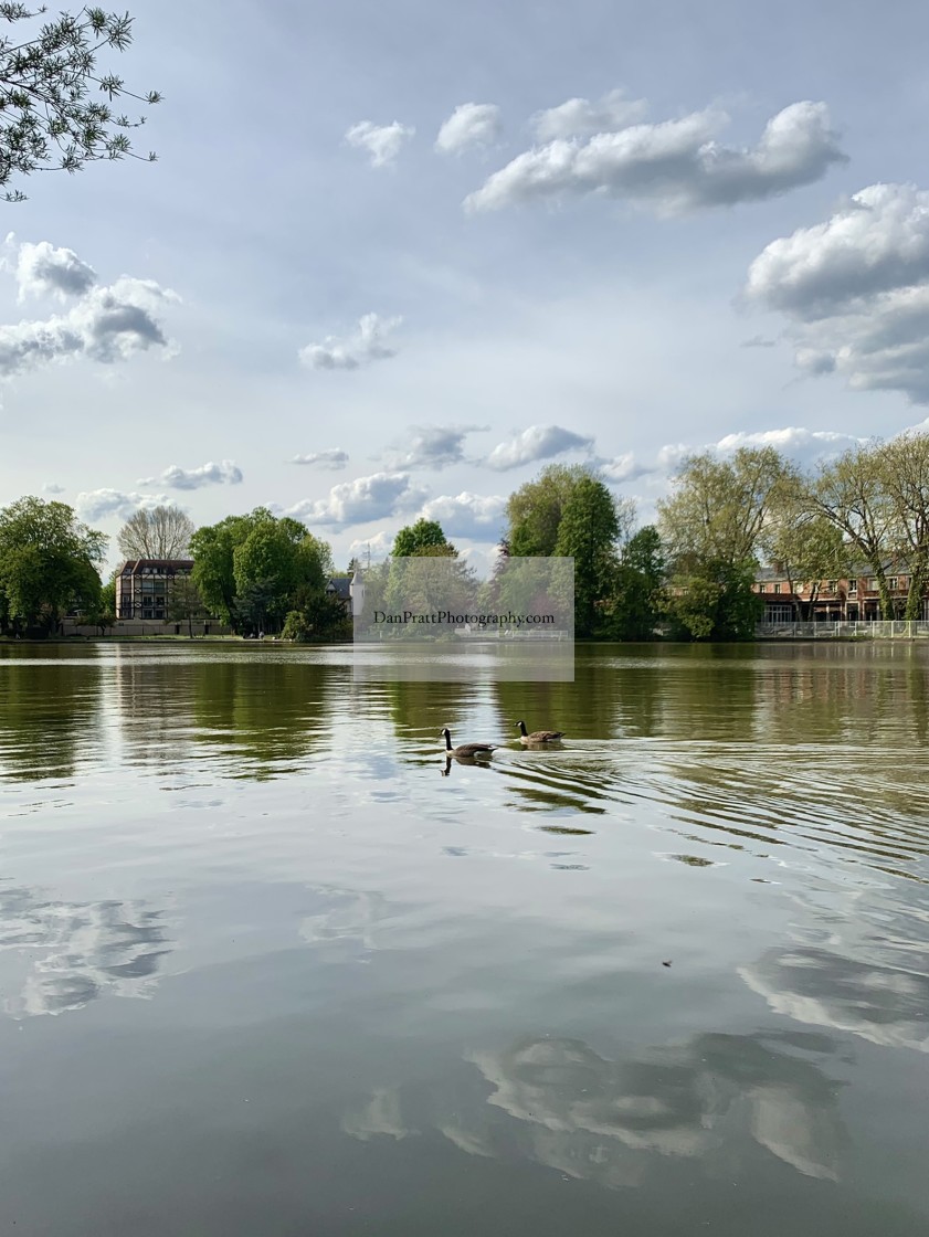 "A beautiful lake on a summers day" stock image