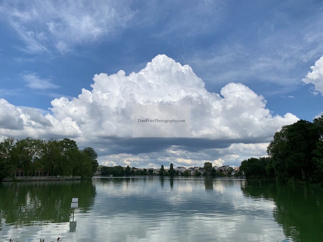 "Enghien-les-Bains lake in France" stock image