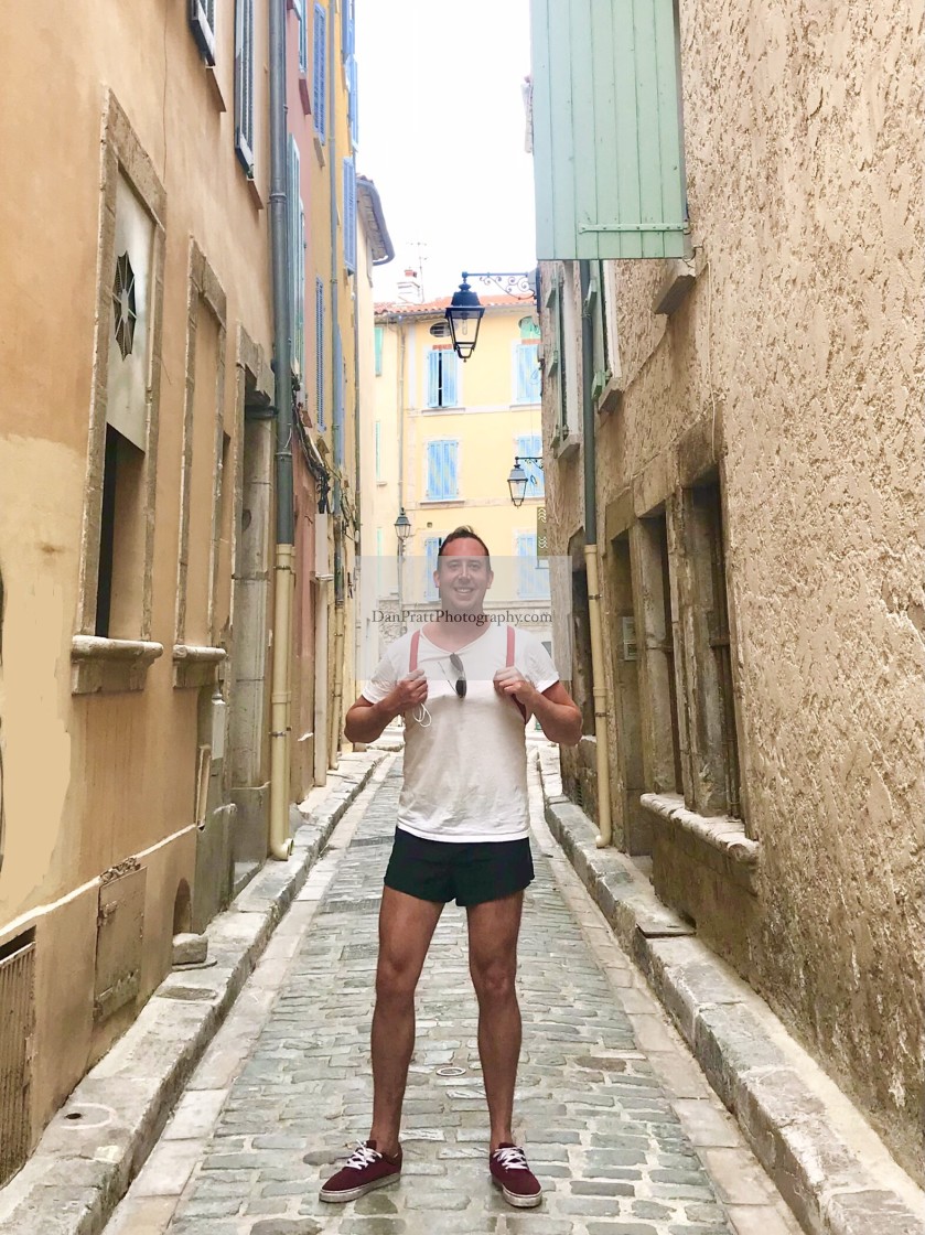 "Exploring an old French town" stock image