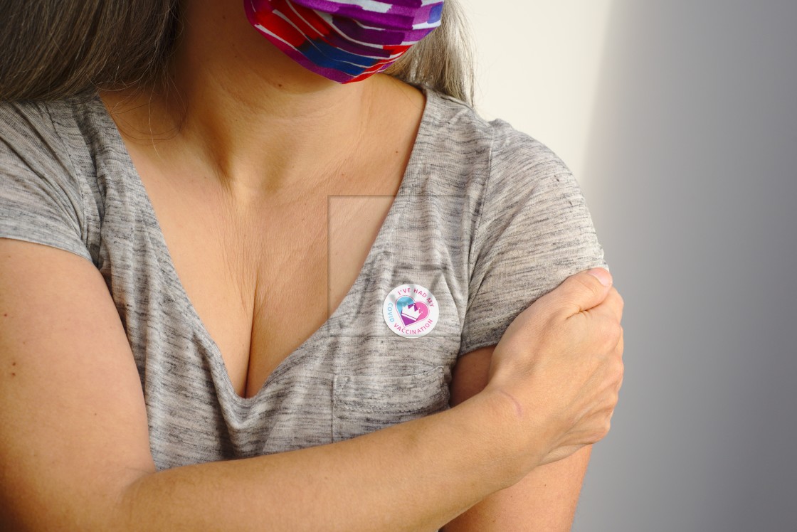 "Protected by a vaccination against coronavirus" by HD57 lifestyle stock photography - $30.13 "Protected by a vaccination against coronavirus" stock image