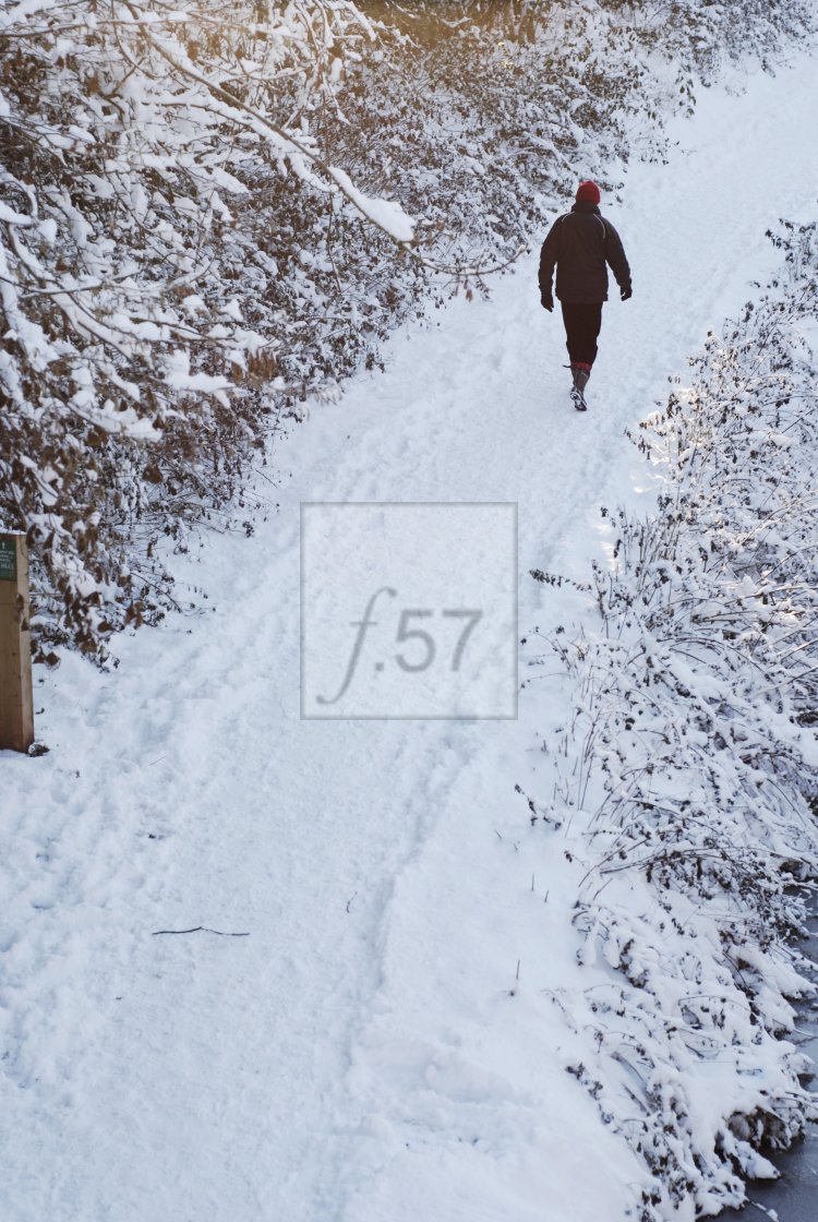"Canal towpath winter walk" by HD57 lifestyle stock photography - $29.40 "Canal towpath winter walk" stock image