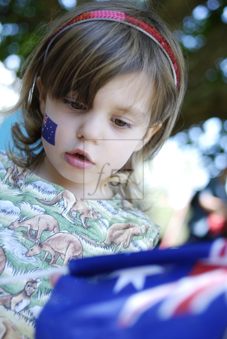 "Young child celebrating Australia Day." by HD57 lifestyle stock photography - $29.40 "Young child celebrating Australia Day." stock image
