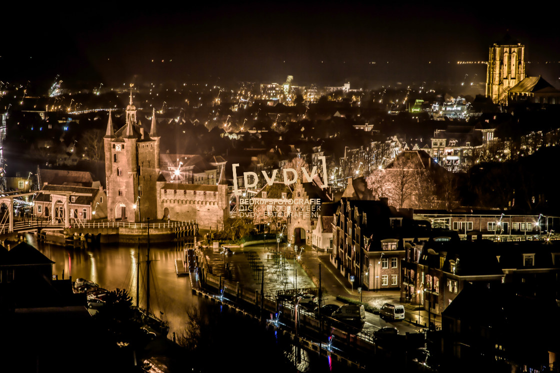 "100118 Avondfoto Zierikzee Stadsoverzicht" stock image