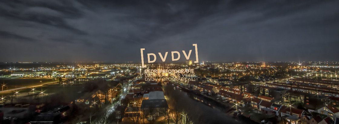 "100129 Avondfoto over de stad Zierikzee" stock image