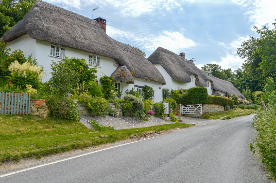 "Thatched Cottages In Wiltshire, England" stock image