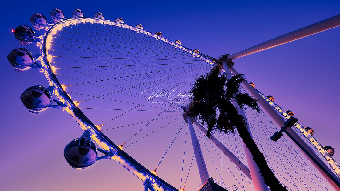 "High Roller Sunset - Las Vegas Observation Wheel" stock image