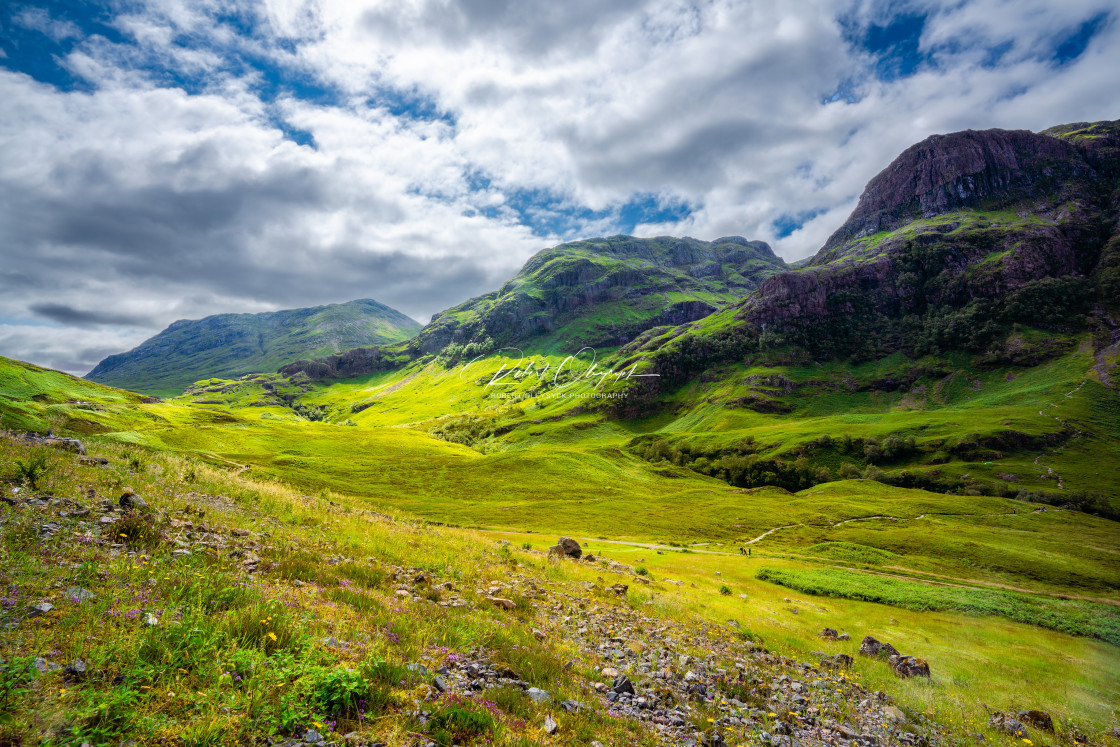 "The Three Sisters Mountain Range (Bidean nam Bian)" stock image