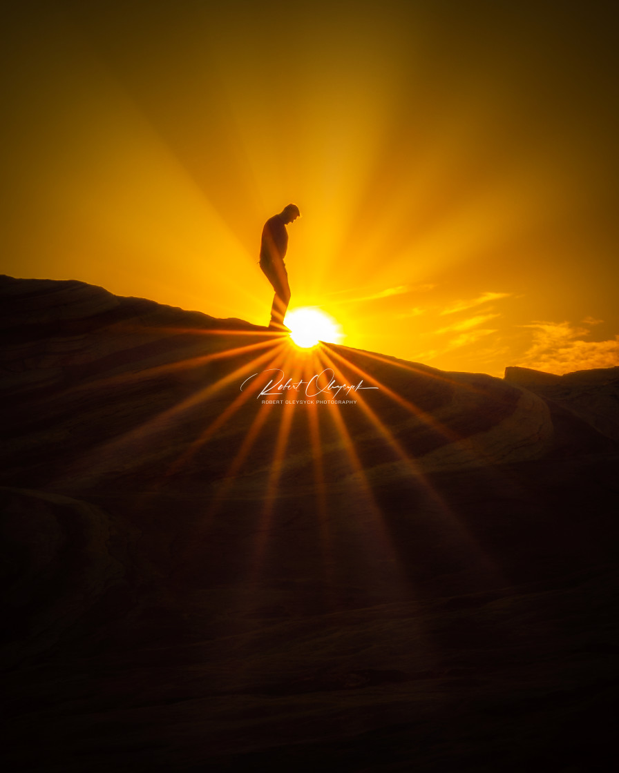 "Descending Man Starburst" stock image