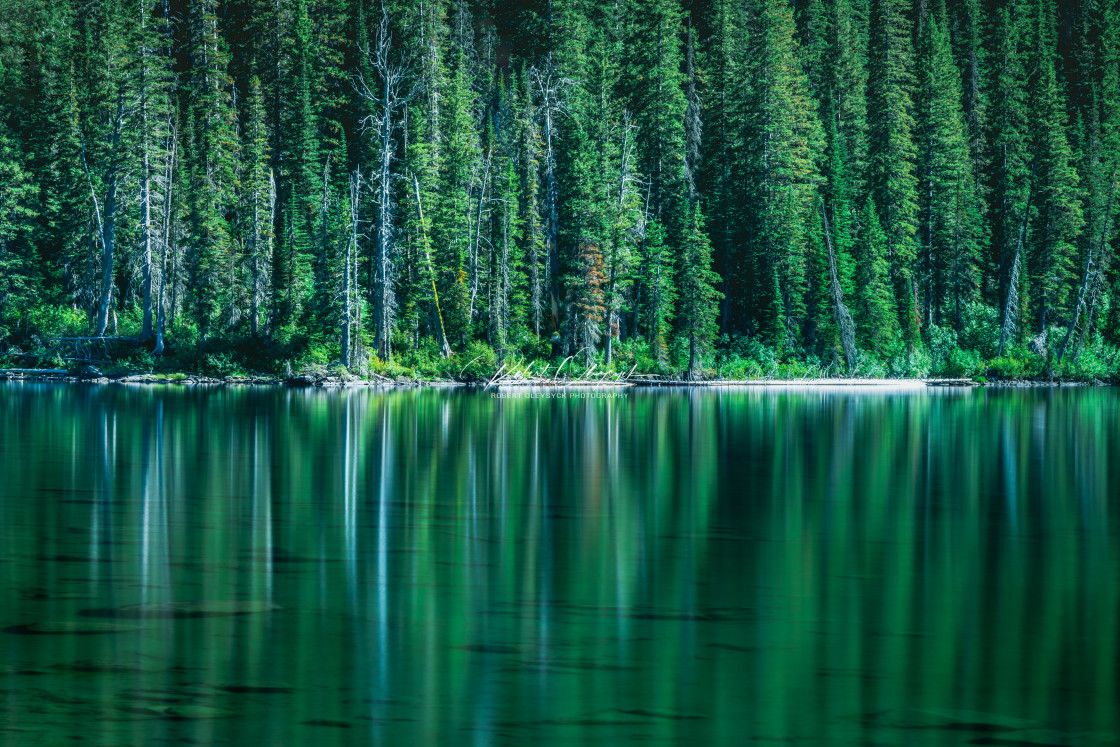 "Lower Cold Lake Reflections Long Exposure" stock image