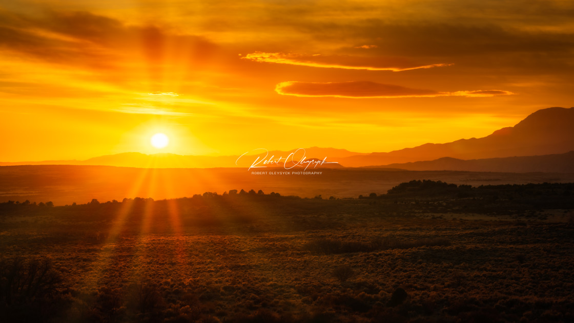 "Zion Sunset High" stock image