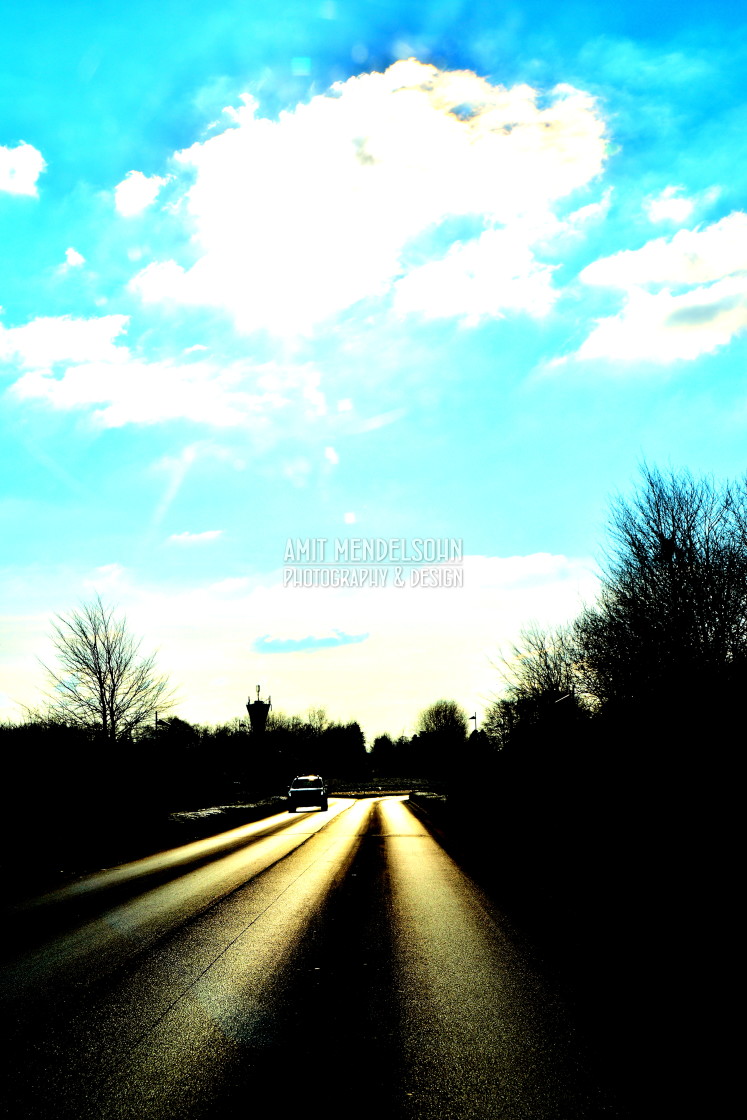 "Light and shadow on the road" stock image