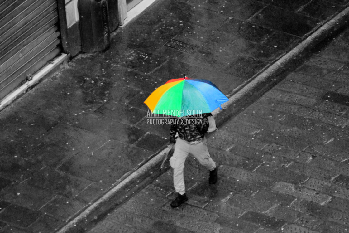 "walking in the rain" stock image