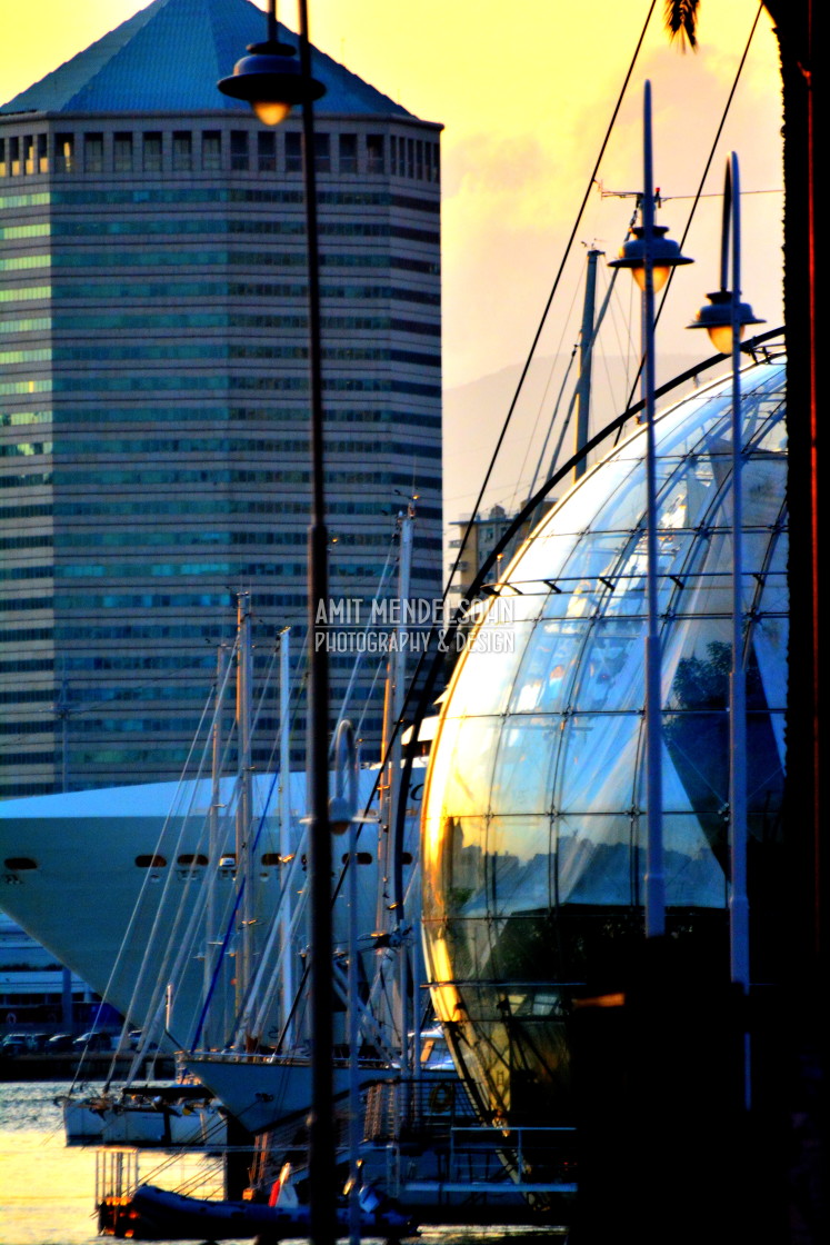 "Sunset on a glass" stock image