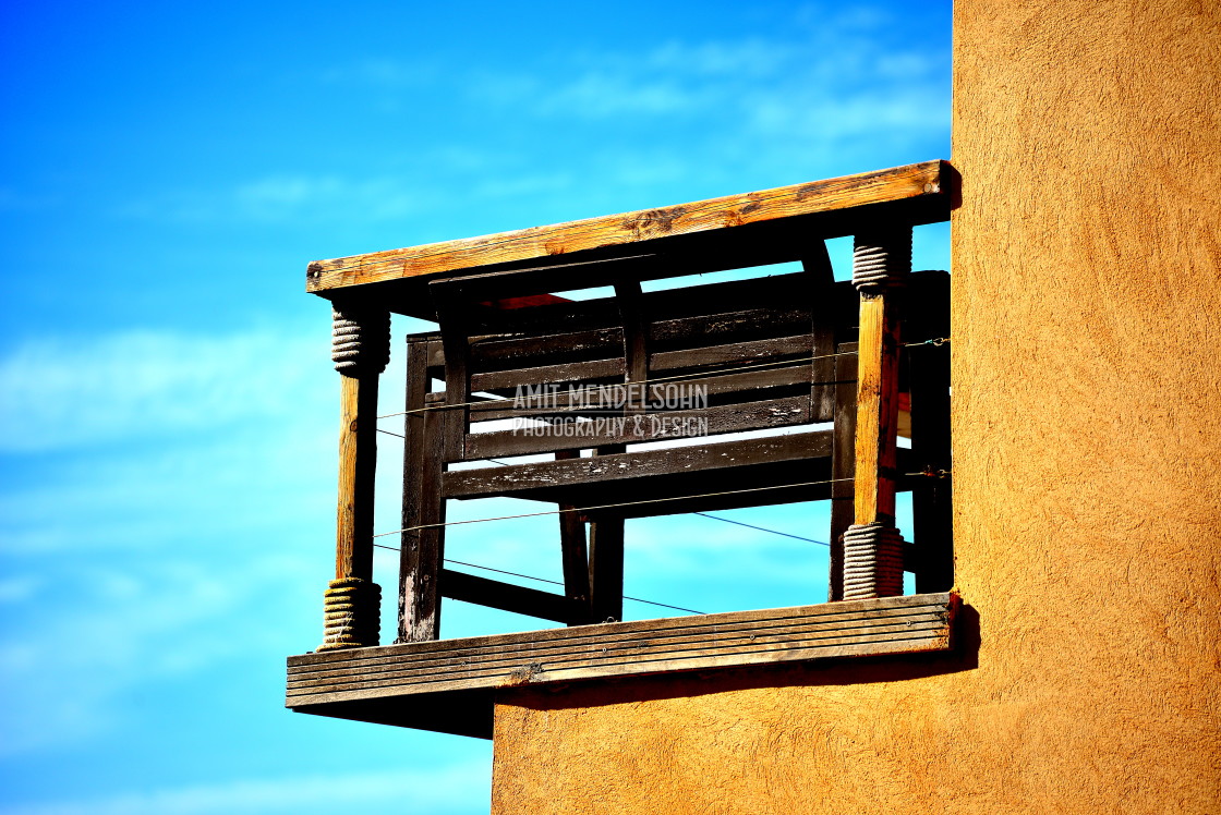 "Bench on a balcony" stock image