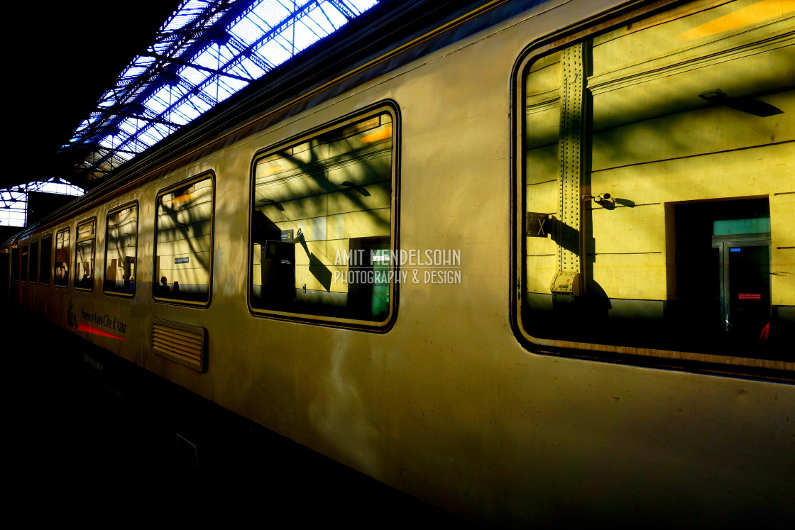 "Train waiting" stock image