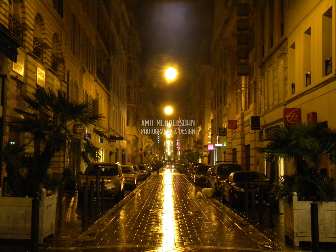 "A street in the rain" stock image