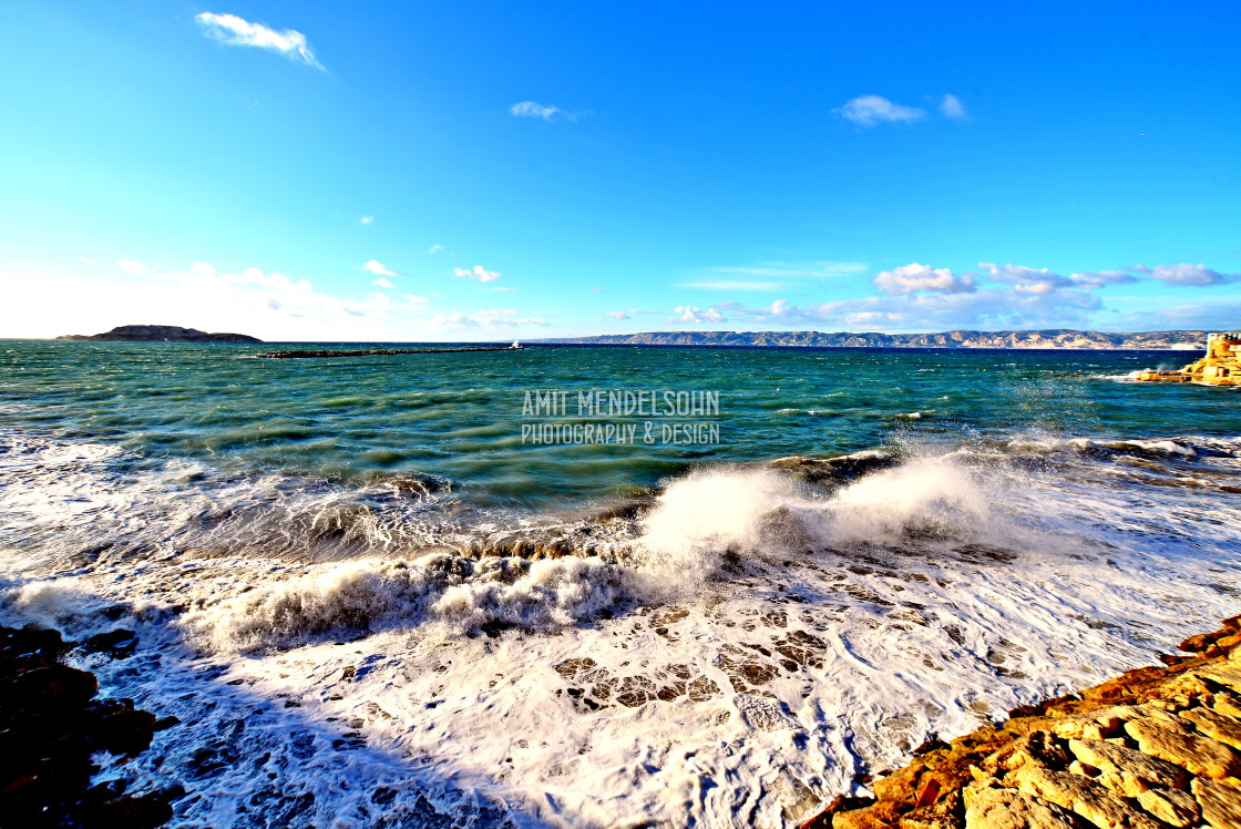 "View from the beach" stock image