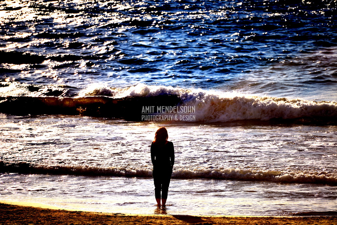 "A personne watching the sea" stock image