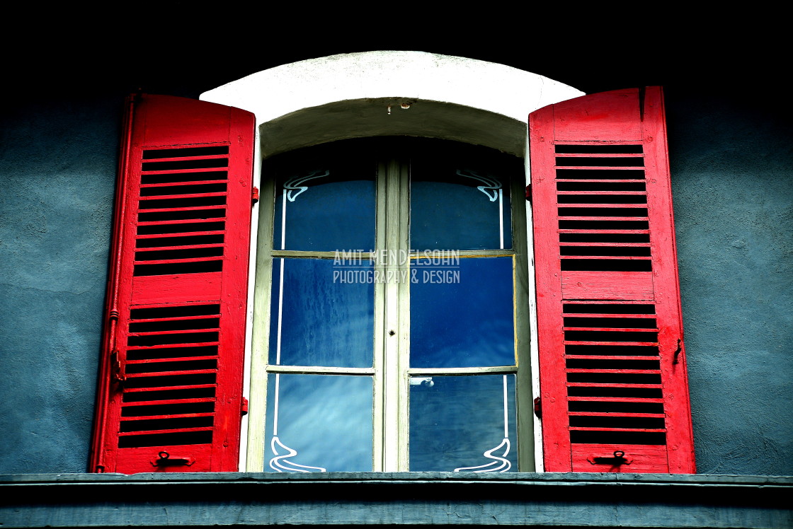 "Red window" stock image