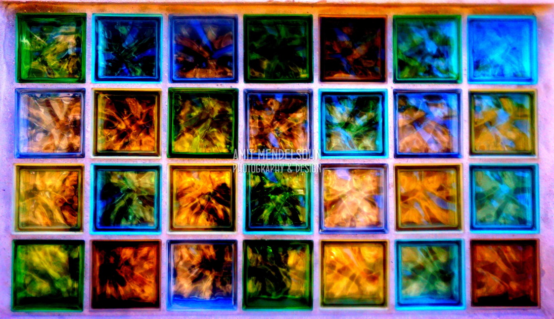 "A coloured glass wall" stock image