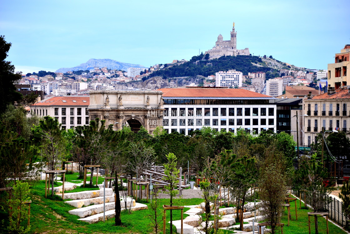 "Notre dame de la garde from a different angle" stock image