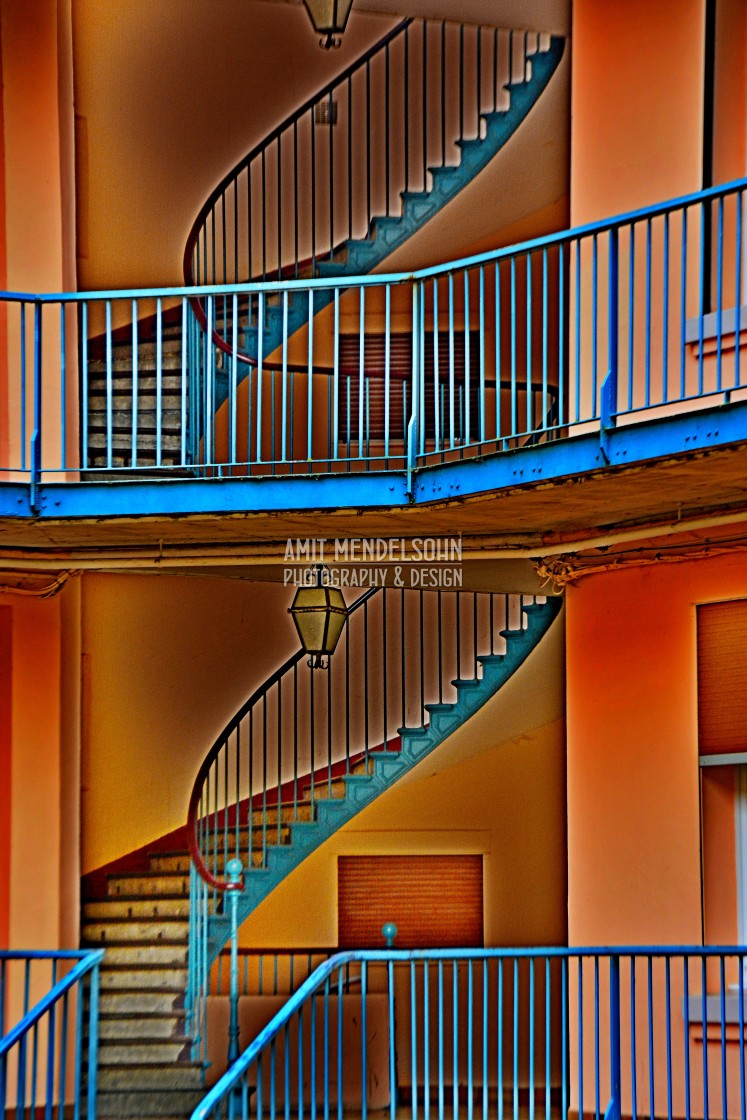 "Steps up 2 floors" stock image