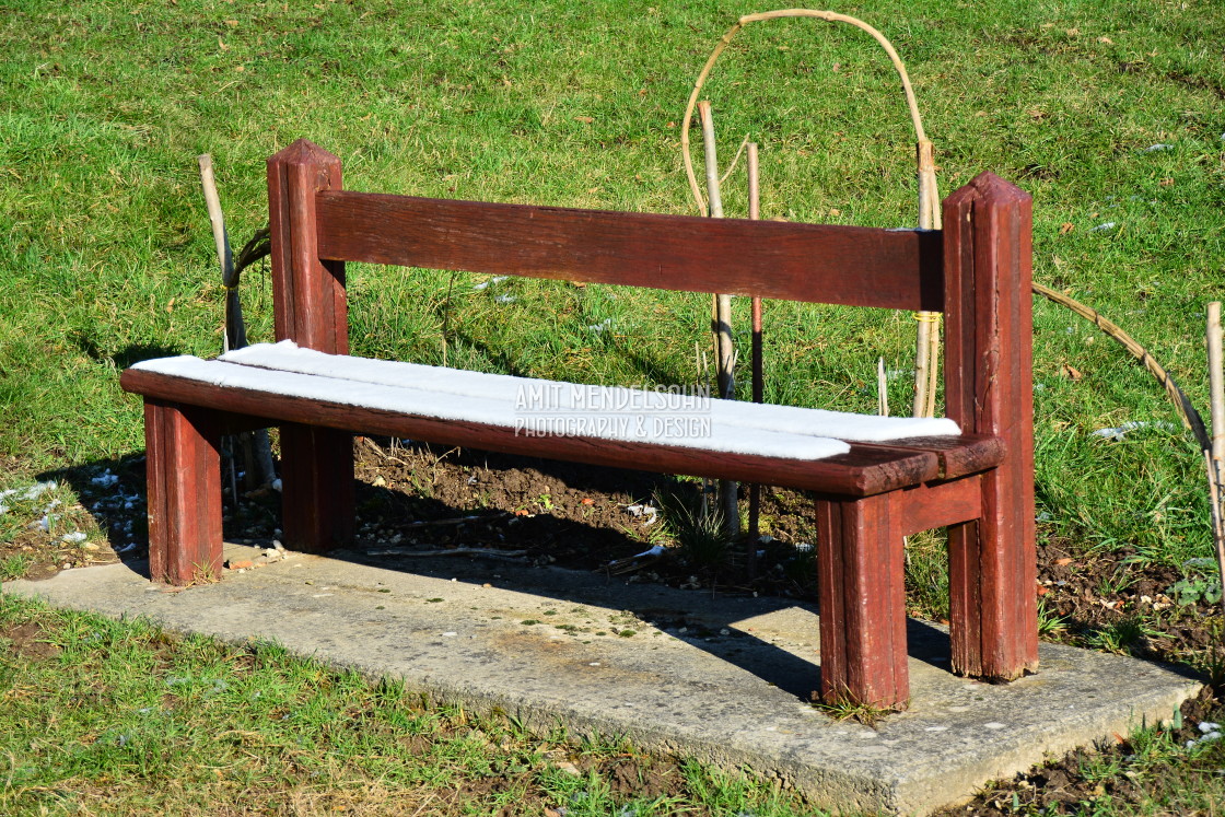 "A bench with snow" stock image