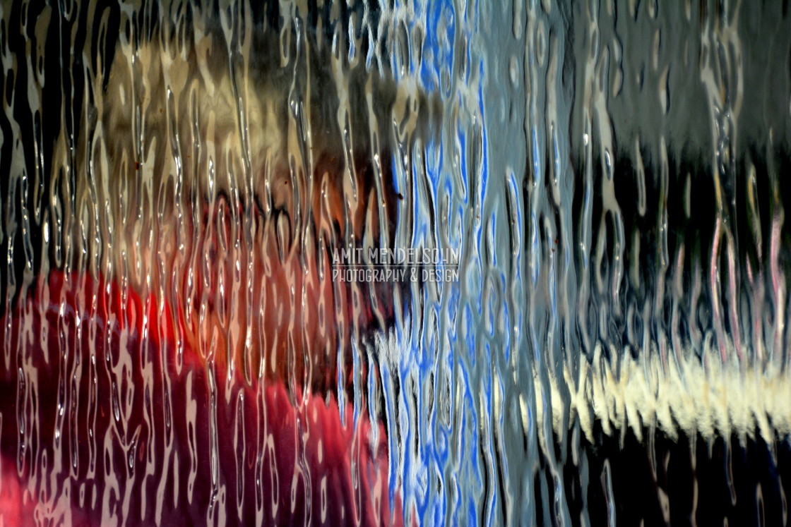 "Colours behind a nylon curtain" stock image