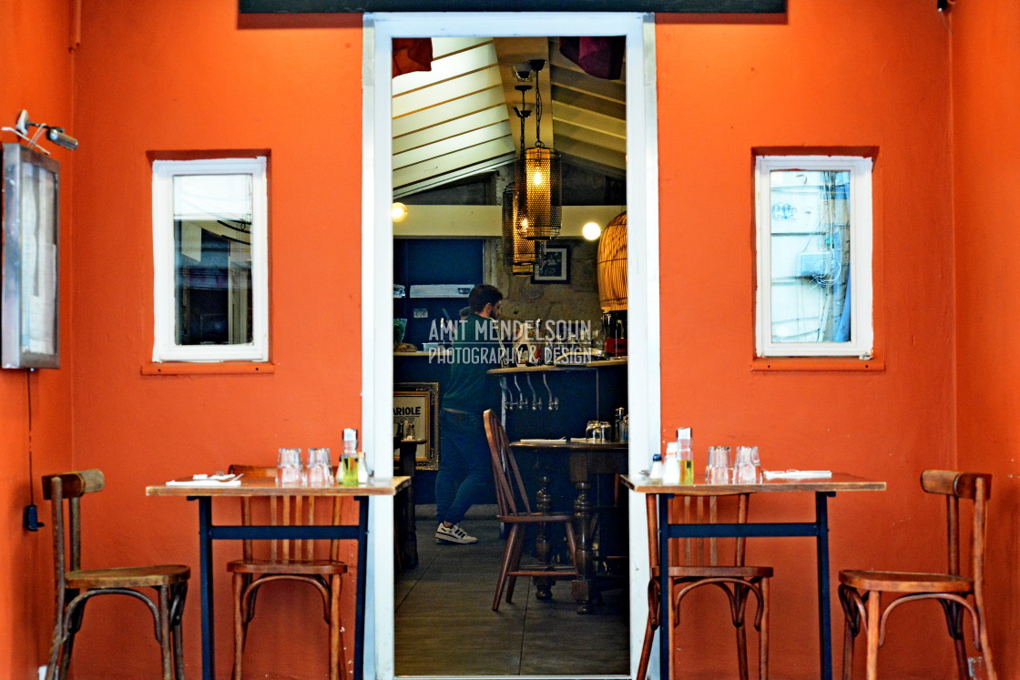 "A restaurant entrance" stock image