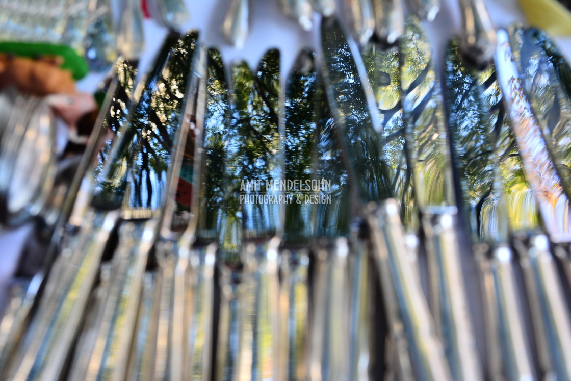 "Trees on a silverware" stock image